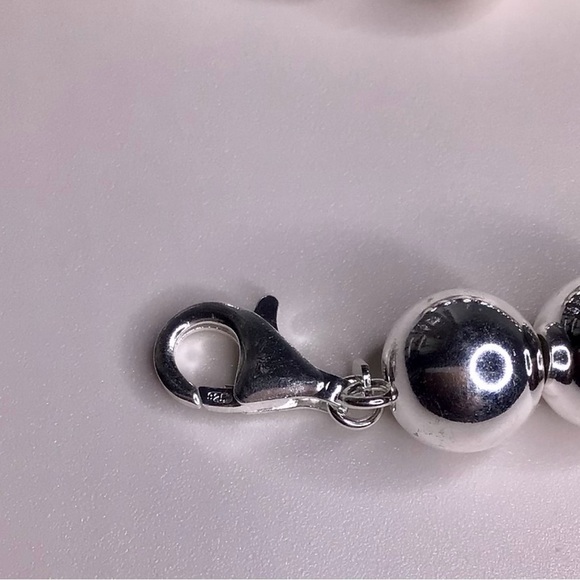 CLASSIC 12mm 925 ITALIAN STERLING SILVER BALL NECKLACE - Picture 3 of 3